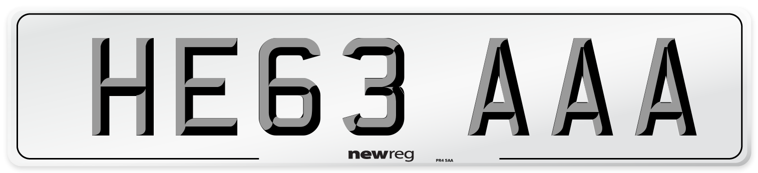 HE63 AAA Number Plate from New Reg